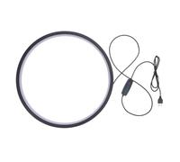 Mikikit Ornement Décoratif LED Anneau Lumineux avec Brûleur à Refoulement et Fontaine Cascade Zen pour Salon Table de Thé et Bureau Éclairage Couleurs Noir
