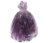 Mikikit Ornement Robe de Mariée en Cristal Naturel Décoration de Mariage Chic et Objet d'art Statue de Mariage en Résine Accessoire Décoratif pour Bureau et Saint-Valentin Design