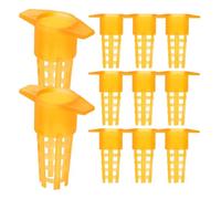 Mikikit Outil d'Apiculture Lot de 100 Protections de Cage Royale en Plastique Jaune Grille Inégale, Adapté pour Élevage de Reines et Apiculture