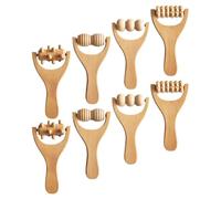 Mikikit Outil de Massage en Bois pour Détente Facile à Transporter 8pcs Poignée Ergonomique pour Pieds et Bras Extérieur