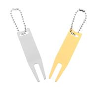 Mikikit Outil de Réparation de Divots de Golf en Métal 2 Pièces Argenté et Or avec Marqueur Intégré Portable et Résistant pour Entretien Rapide du Green et Alignement Précis des Balles