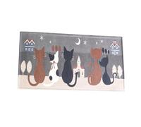 Mikikit Paillasson Antidérapant Jacquard Chat Cartoon Tapis Absorbant Fin pour Porte Intérieure et Extérieure Tapis Lavable Gris Cuisine et Salle de Bain