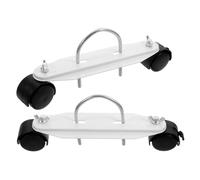 Mikikit Paire de Roulettes Pivotantes Universelles pour Radiateur Électrique, Support Mobile Réglable en Métal Noir, Accessoires de Remplacement pour Chauffage à Inertie, Transport Facile