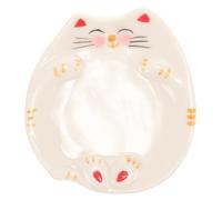 Mikikit Palette Céramique pour Peinture Aquarelle et Nail Art Plateau Mélangeur avec Motif Chat Portable pour Gouache et Huile Palette Artistique Mignonne