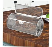 Mikikit Panier Acier Inoxydable Panier Métallique Perforé pour Frites Légumes et Fruits Secs Aération pour Four et Barbecue