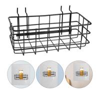 Mikikit Panier Métallique Noir pour Panneau Perforé 1 Pouce Panier de Rangement Mural 25 Trous Organisateur D’Atelier Polyvalent pour Outils et Accessoires Bac de Rangement Robuste et