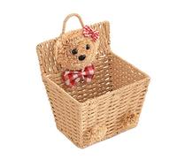 Mikikit Panier Suspendu Osier Tressé Ours Cartoon Panier De Rangement Multifonction Pour Bureau Et Maison Organisateur Domestique Pratique Et Décoratif Couleur Kaki