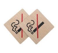 Mikikit Panneaux Interdiction de Fumer Design Visible et Avertissement en Bois Lot de 2 Style Vintage Décoratif pour Espaces Publics et Entreprises