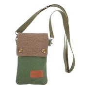 Mikikit Paquet à Main Design Compact en Toile Vert pour Téléphone Portable avec Bandoulière Réglable et Trois Compartiments Séparés Usage Quotidien et Sorties Décontractées