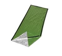 Mikikit Paquet de Couchage d'urgence Thermique en Film Aluminium PE Vert, Isolant Le Froid, Multi-Usage pour Camping et Expéditions en Automne et Hiver