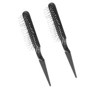 Mikikit Peigne à Cheveux Standard Noir 2pcs Dents Espacées en ABS pour Coloration et Coiffage Professionnel Cheveux Afro Bouclés