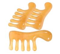 Mikikit Peigne à Gratter en Résine 3 Pièces Peigne Large à Dents Larges pour Massage du Cuir Chevelu Points d'Acupuncture Relaxation et Stimulation Capillaire Adapté pour Soin des