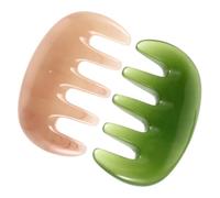 Mikikit Peigne de Massage Cuir Chevelu Antistatique 2 Pièces Résine Cire 5 Dents Rose et Vert Soin Relaxant Portable Usage Quotidien