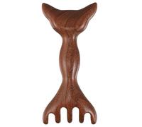 Mikikit Peigne en Bois pour Massage Cuir Chevelu Double Tête de Bois de Cerf, Prise Confortable et Stimulation pour Croissance des Cheveux