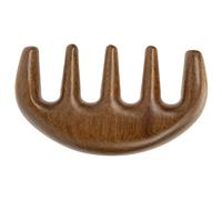 Mikikit Peigne Massage Bois Naturel Antistatique Large Denture Rigide pour Soin Capillaire Doux et Portable