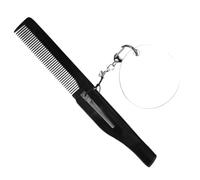 Mikikit Peigne Pliable pour Hommes avec Miroir Ovale Peigne Fin Portable Poche Pliable pour Voyage et Entretien Barbe
