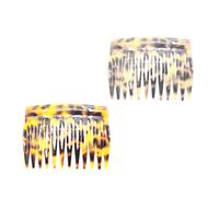 Mikikit Peignes à Cheveux en Acétate 2pcs 12 Dents, Légers et Faciles à Porter, Style Rétro Français Chic pour Filles et Femmes, Accessoire de Coiffure Classique et Pratique