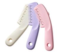 Mikikit Peignes de Coiffure Professionnels 3 Pièces Kit Effileur pour Coupe Fine Couleurs Pourpre Rose Pâle et Blanc Outils Coiffants Polyvalents pour Usage à Domicile et Salon Peigne