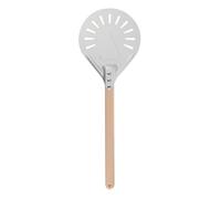 Mikikit Pelle à Pizza en Métal 20 CM Manche en Bois Amovible Spatule à Pizza Résistante à la Chaleur Outil de Cuisson Léger et Portable et Cuisson Maison