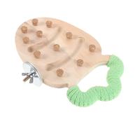 Mikikit Perchoir en Bois Robuste pour Perroquets, Plateforme de Jeu Interactive de Carotte, Support Suspendu pour Cage à Oiseaux, Adapté Perruches Calopsittes Conures, Stimulant L’Esprit