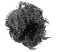 Mikikit Perruque Courte Grise pour Homme Accessoire de Cosplay et Performance Scénique Style Vieil Homme pour Fête et Déguisement