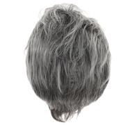 Mikikit Perruque Courte Synthétique Grise Volumineuse Style Fluffy Résistante Chaleur et Respirante pour Cosplay et Performances Scène