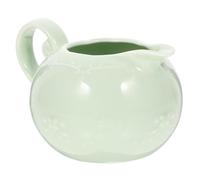 Mikikit Pichet Céramique pour Lait avec Poignée Crémier de Cuisine Vert Pot à Sauce pour Café et Salade Ustensile de Cuisine Polyvalent Porcelaine Capacité Moyenne pour Usage