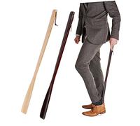 Mikikit -Pied en Bois Pratique à Long Manche pour Personnes Âgées Outil de de Chaussures pour Voyage 2 Pièces
