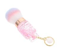 Mikikit Pinceau de Maquillage Multifonction Taille Compacte Manche Rose Nettoyant Ongles Réutilisable pour Femmes Usage Maison Voyage