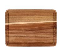 Mikikit Planche à Découper en Bois Épais 35X25X2 CM avec Rainure Profonde Antidérapante Cuisine Billot de Boucher Polyvalent pour Fruits Légumes et Charcuterie