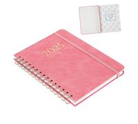 Mikikit Planificateur avec Reliure Spirale Agenda Scolaire et Journal de Planification Portable avec Élastique Rose Calendrier Hebdomadaire et