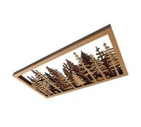 Mikikit Plaque Murale Bois Sculpture Forêt Style Rustique Décoration Intérieure