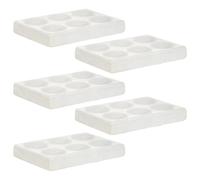 Mikikit Plaques à Points Simple à Stocker en Céramique Blanche Lot de 5 6 Trous pour Tests Chimiques pour Cours de Chimie et Expériences Scientifiques en Laboratoire