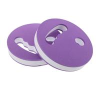 Mikikit Plaquettes de Natation en Mousse Eva Violettes et Blanches, Paire de Disques de Résistance Aquatique Poignée Ergonomique, Équipement D’entraînement pour Natation et Aquagym, Poids