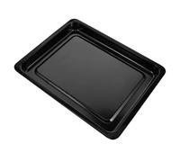 Mikikit Plat à Cake Rectangulaire en Émail Noir Grand Plateau pour Four à Induction, pour Desserts et Événements en Plein Air