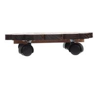 Mikikit Plateau à roulettes Base Ronde Solide en Bois pour Plantes avec Roues Lisses, Support Mobile Multi-usages pour Jardin et Terrasse pour Pots