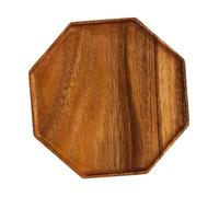 Mikikit Plateau de Service en Bois Grand Format Assiette de Service Champêtre Octogonale Vaisselle Maison Polyvalente pour Goûter Thé et Collations