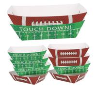 Mikikit Plateaux de Service en Papier Kraft 20 Pièces 11x6,7x4,3 Cm, Bateaux de Collation Thème Football, Plateaux-repas Jetables pour Hot-dogs, Frites et Snacks, Vaisselle