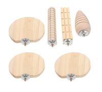 Mikikit Plateforme de Saut en Bois Favorise L'activité Physique pour Hamster et Petits Animaux, Rampe d'escalade Multifonctionnelle 6 Pièces pour Cage