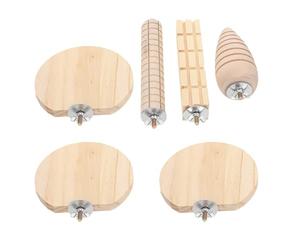 Mikikit Plateforme de Saut en Bois Favorise L'activité Physique pour Hamster et Petits Animaux, Rampe d'escalade Multifonctionnelle 6 Pièces pour Cage