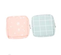 Mikikit Pochette de Rangement pour Serviettes Hygiéniques Portable, Lot 2 Pièces en Tissu Polyester, Fermeture Éclair Pratique, pour Filles et Femmes, Usage Menstruel et Quotidien, Motifs