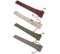 Mikikit Pochettes pour Éventails Pliables 4 Pièces 10 Pouces en Satin et Velours Protection Portable Multi-usages pour Éventail Pliant Accessoire de Rangement Présent pour Usage Personnel et Voyage