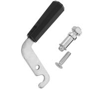 Mikikit Poignée de Porte pour Poêle à Bois Grand Modèle avec Manchon Plastique Anti-brûlure, Kit de Poignée Métallique avec Vis, Accessoire de Remplacement pour Cheminée et Barbecue,