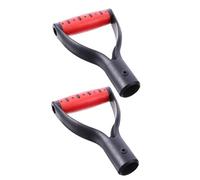 Mikikit Poignée en Plastique Forme Pelle Lot De 2, Accessoires pour Outils De Jardin, Intérieur 3,2 Cm, Couleur Rouge Et Noir, Remplacement pour Pelle Et Râteau, Design Antidérapant