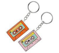Mikikit Porte-clés à Ruban Adhésif Fonction Porte-clés Décorative 2pcs en Acrylique et Métal Design Détaillé et Élégant pour Tape Parties