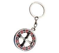 Mikikit Porte-clés En Métal Roulette Russe Miniature Unitaire, Décoration Suspendue Créative Pour Clé Garçon, Design Rotatif Compact, Accessoire Original Pour Paquet à Dos, Usage Quotidien Et Présent