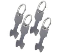 Mikikit Porte-Clés Jetons de Caddie Forme Irrégulière Acier Inoxydable 4 Pièces pour Déverrouillage Facile Chariot de Supermarché