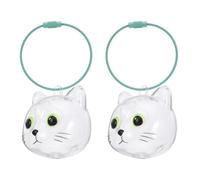 Mikikit Porte-Clés Transparent pour Poils de Chat 2 Capsules Commémoratives Pince à Épiler Boîte de Rangement Légère et Portable pour Souvenirs de Poils D’Animaux Accessoire Décoratif