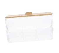 Mikikit Porte-Coton-Tige Acrylique avec Couvercle Étui De Rangement pour Cotons-tiges Boîte Transparente Portable pour Salle De Bain