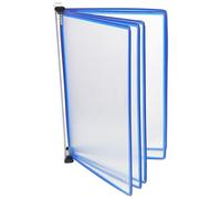 Mikikit Porte-Documents Mural A4 5 Panneaux Transparents Bleu Organiseur Mural pour Classeurs Système D’Affichage Vertical pour Bureau École et Espace de Travail Rangement Optimisé